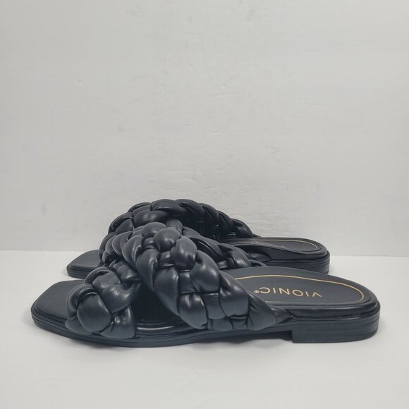 Vionic Kalina Women's Black Braided Slide Sandals US Size 8.5 - Picture 2 of 8